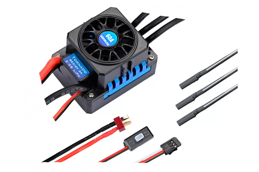 Controlador de velocidad electrónico ESC sin escobillas 60A para coche RC eléctrico a 1/10 escala # H0082