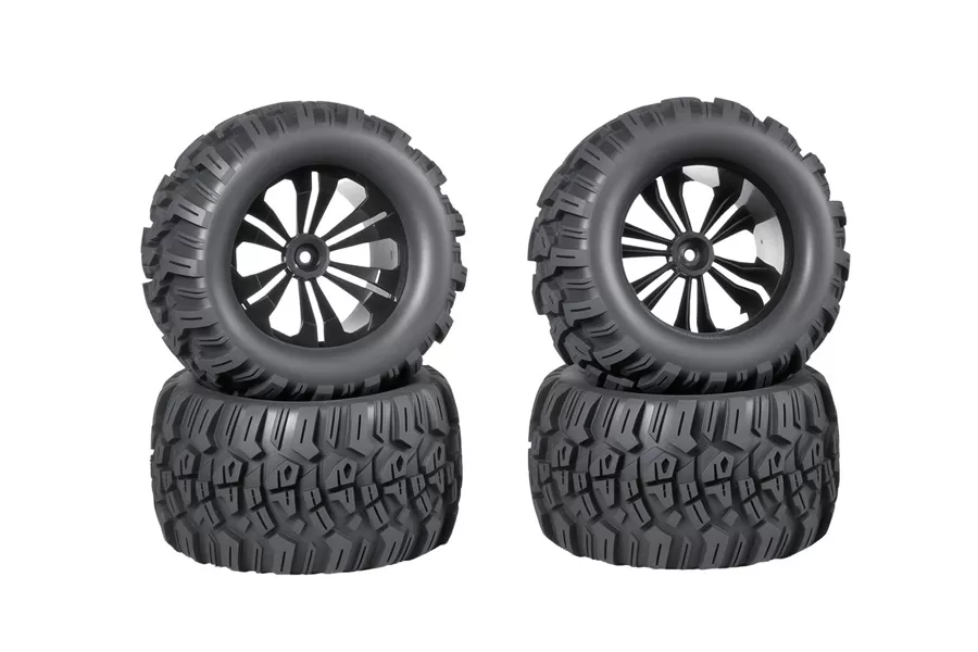 RC neumático delantero 12mm Hex Hub de goma para 1/10 escala RC camión #10751