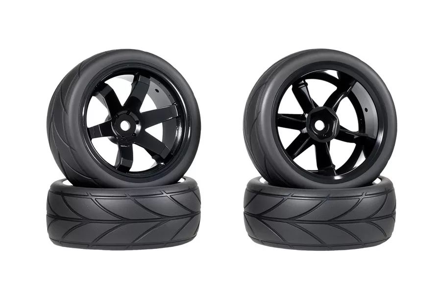 Neumático RC 12mm Hex Hub de goma para 1/10 escala RC On-Road Touring #11084