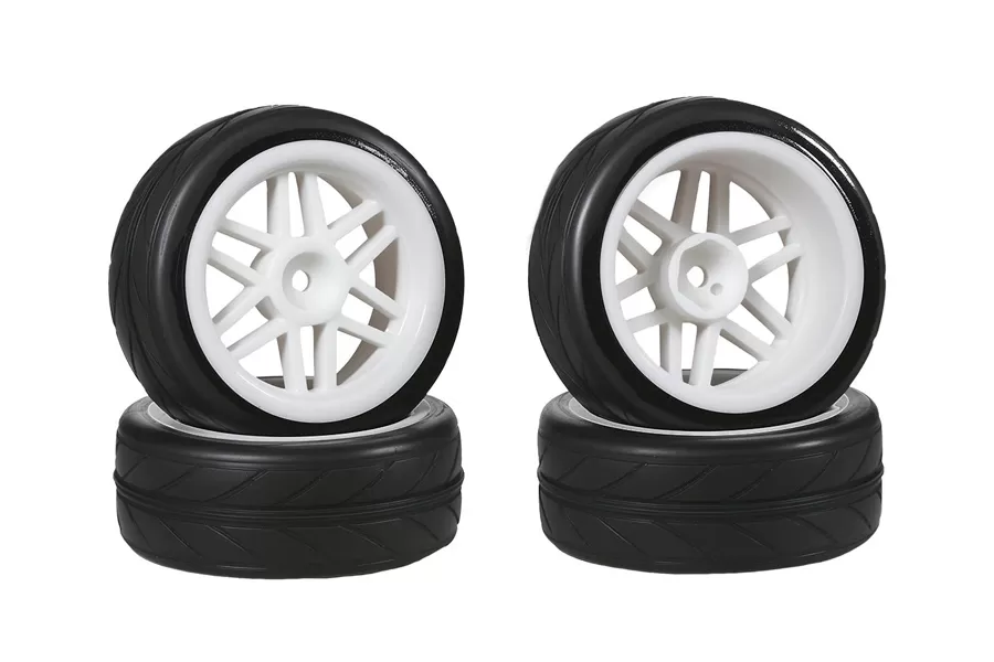 Neumático RC de 12mm, cubo hexagonal de goma para 1/10 escala RC, coches de turismo en carretera #10417