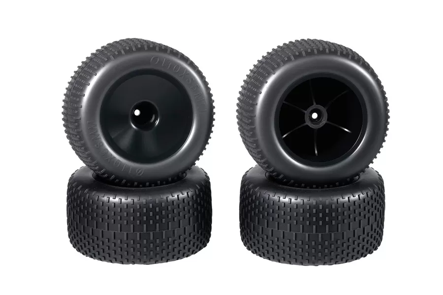 Neumático RC 12mm Hex Hub de goma para 1/10 escala RC Truck y Truggy #10211