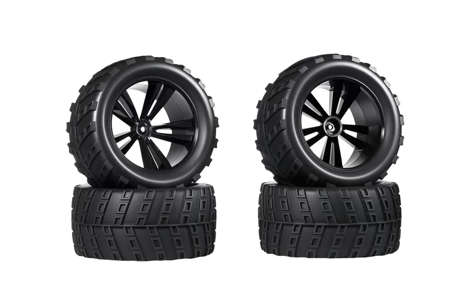 Neumático RC 12mm Hex Hub de goma para 1/10 escala RC camiones #10563