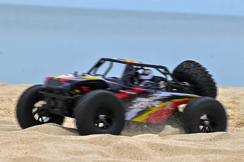 Buggy de arena RC eléctrico todoterreno 4WD a escala 10 2,4G sin escobillas de alta velocidad RTR # RH1045